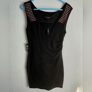 Express Black Dress with Gold Studs Size 8